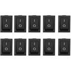 10X Black Rocker Panel Mount Switch 2 Pin ON/OFF SPST 125VAC 6A 250VAC 3A