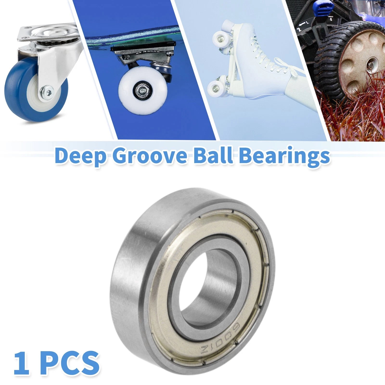 6001ZZ Deep Groove Ball Bearings for Scooter Skateboard Wheel (12x28x8mm)