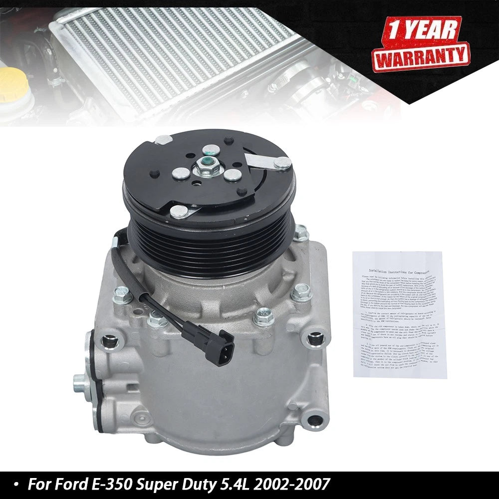A/C Compressor for Ford E-150 E-250 E-350 E-450 E-550 (2001–2007)