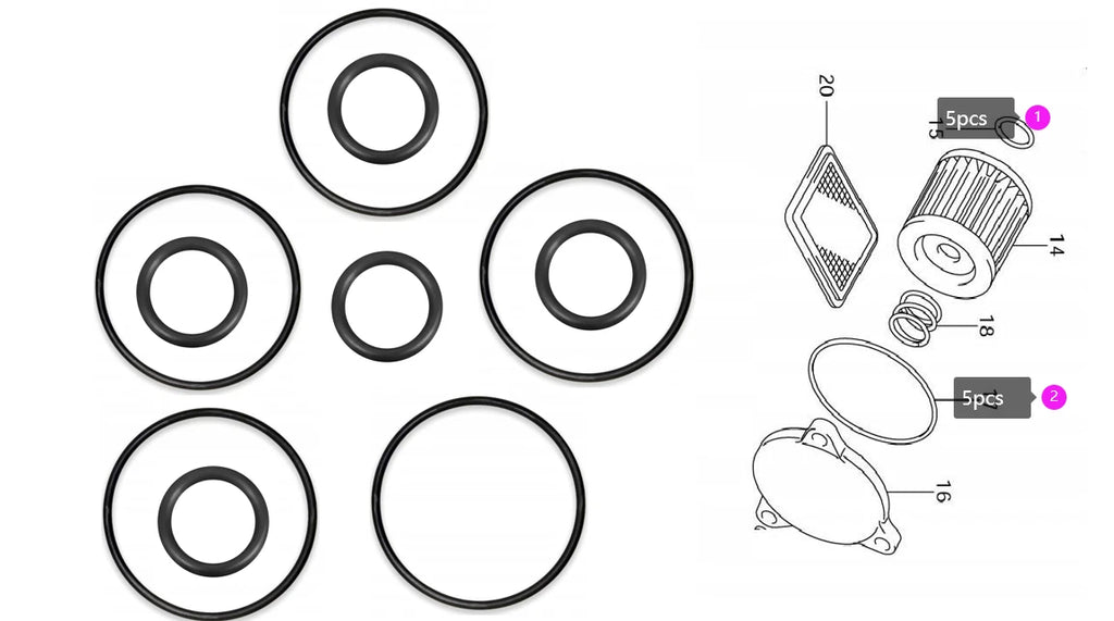 5pcs Oil Change O-Ring Master Seal Kit for Suzuki (09280-54001)