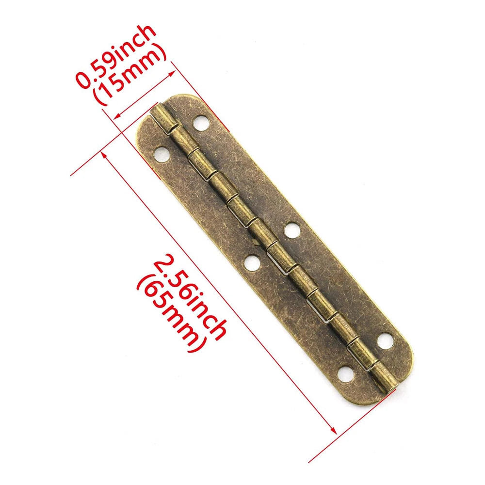 6Pcs Antique Bronze Hinges for Wooden Box Toolbox Door Cabinet (N/A)