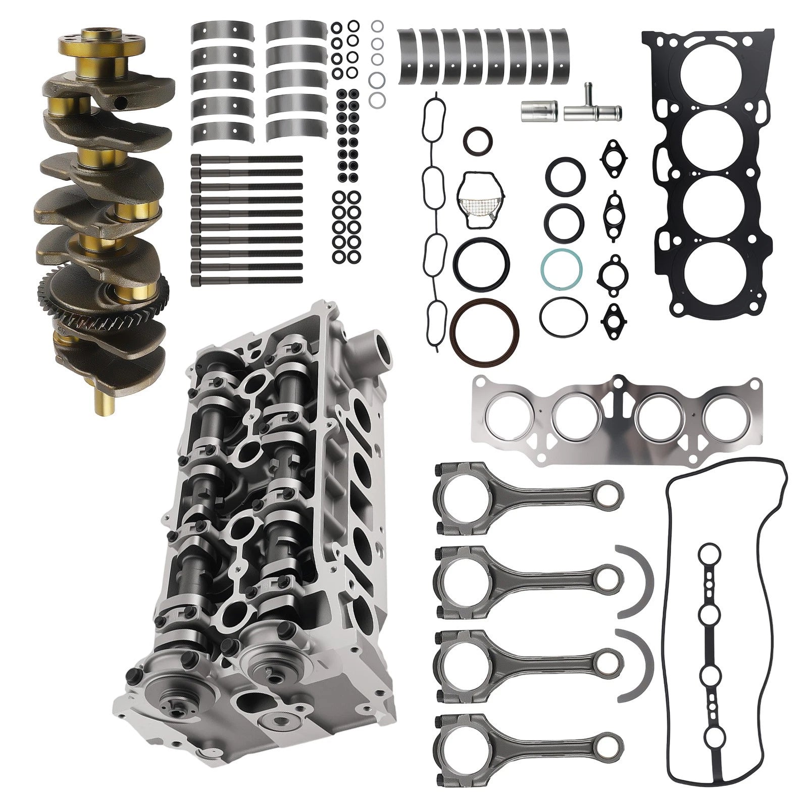Cylinder Head w/Gasket & Crankshaft Rod Bearings Set for Toyota RAV4, Camry (2001–2006)