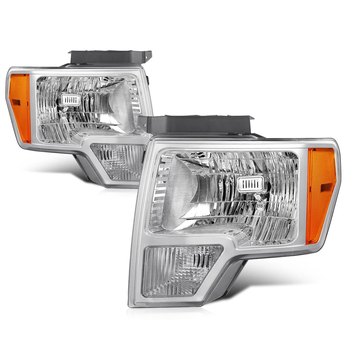 Factory Style Amber Corner Headlights for Ford F150 (2009–2014) Chrome Housing