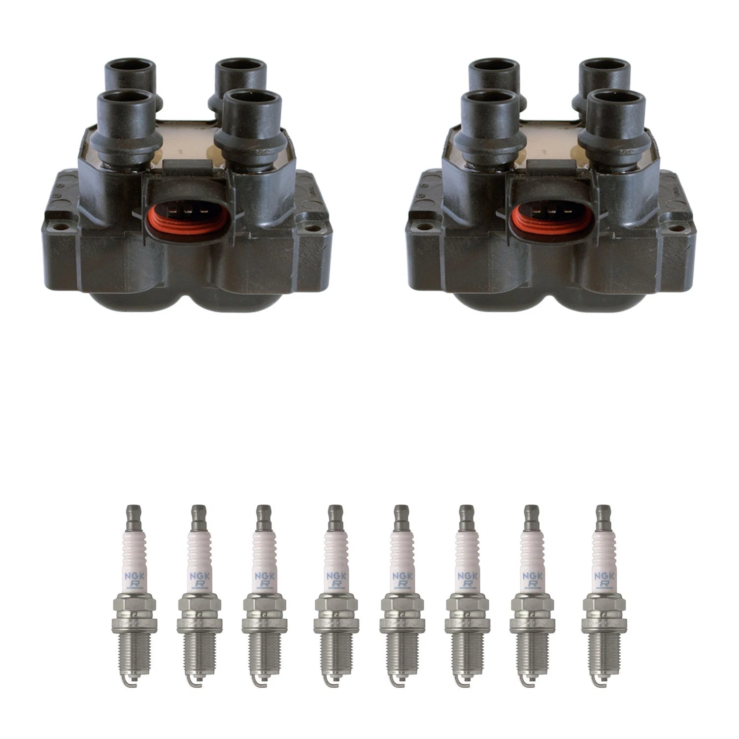 Set of 2 Ignition Coils & 8 NGK Spark Plugs for Mazda B2300 B2500 Ranger (1998–2005)