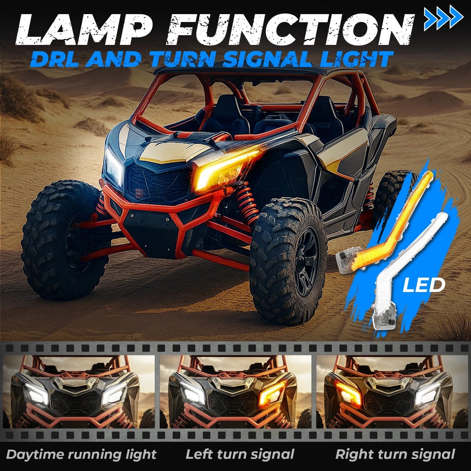LED Turn Signal Light Chrome for Can Am Maverick X3 MAX (2017–2025)