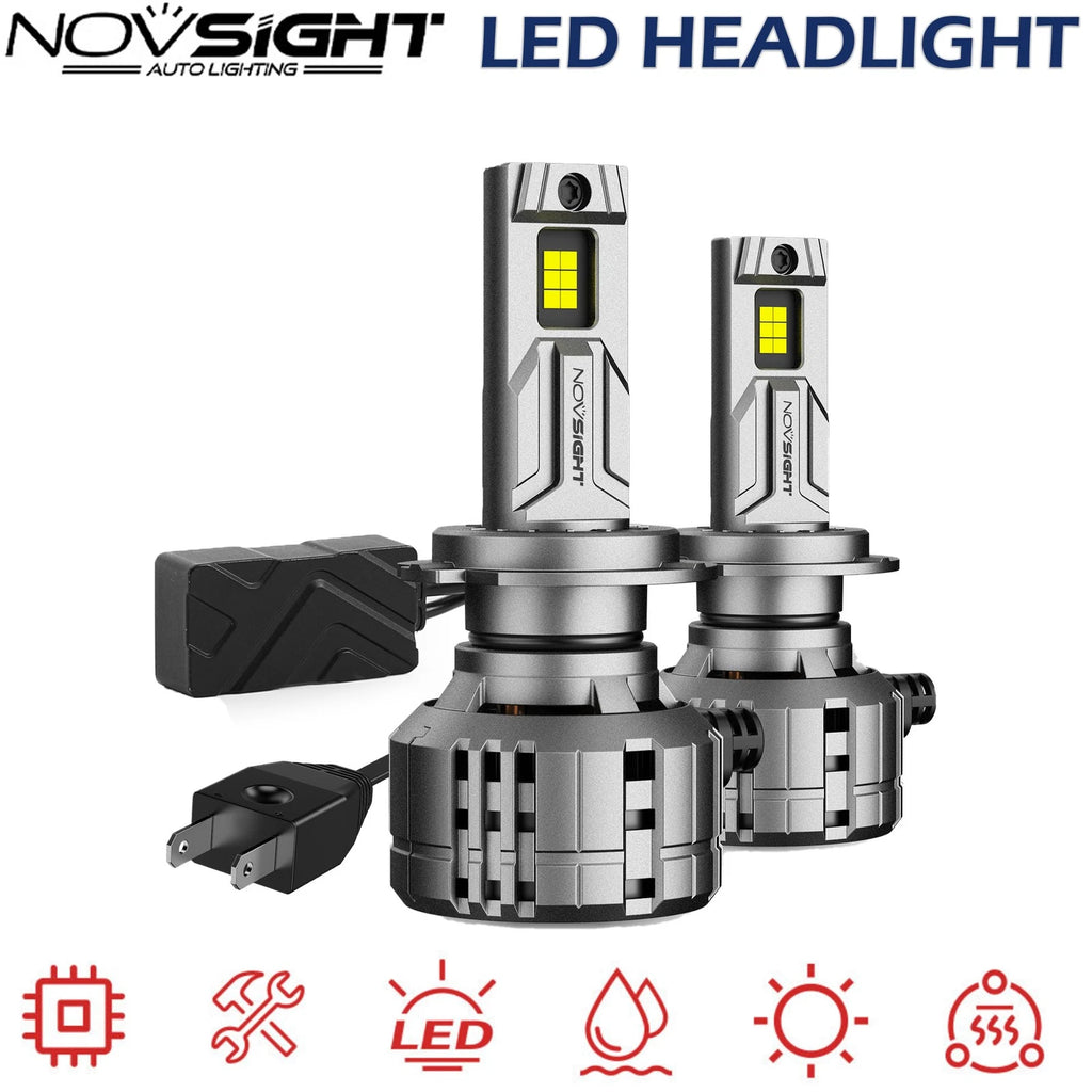 2X H7 LED Headlight Bulbs Kit for NOVSIGHT (40000LM, 6500K White)