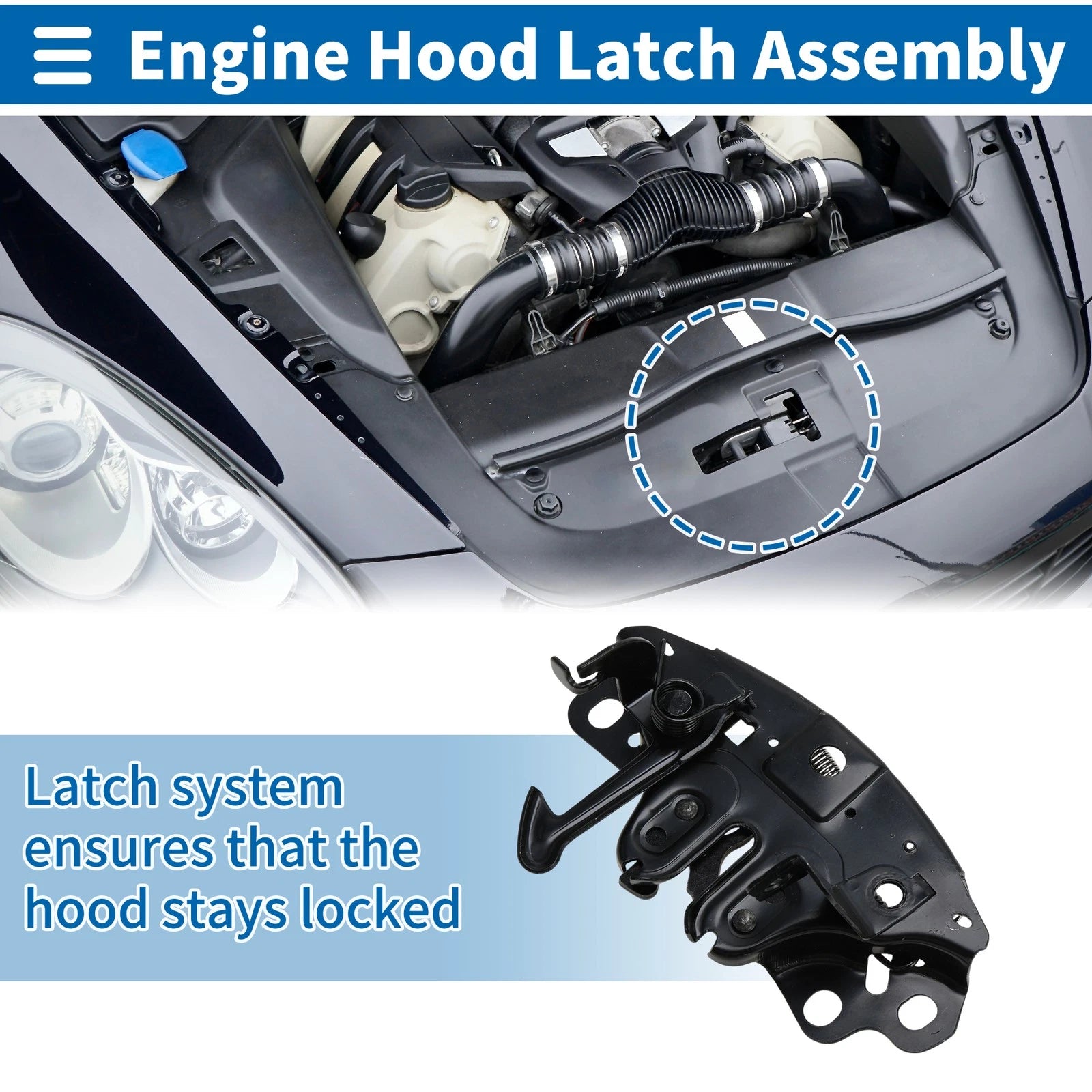 Hood Latch Assembly for Nissan Rogue (2014–2020) No. 65601JN24C