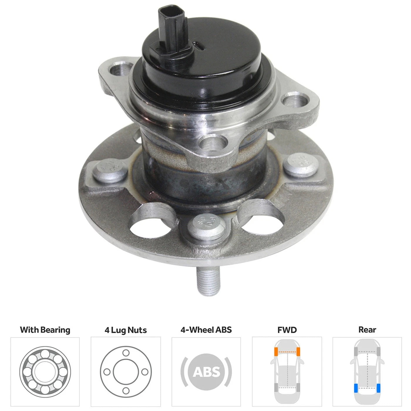 Wheel Hubs for Toyota Yaris (2006–2014) Rear with Bearing & Sensor