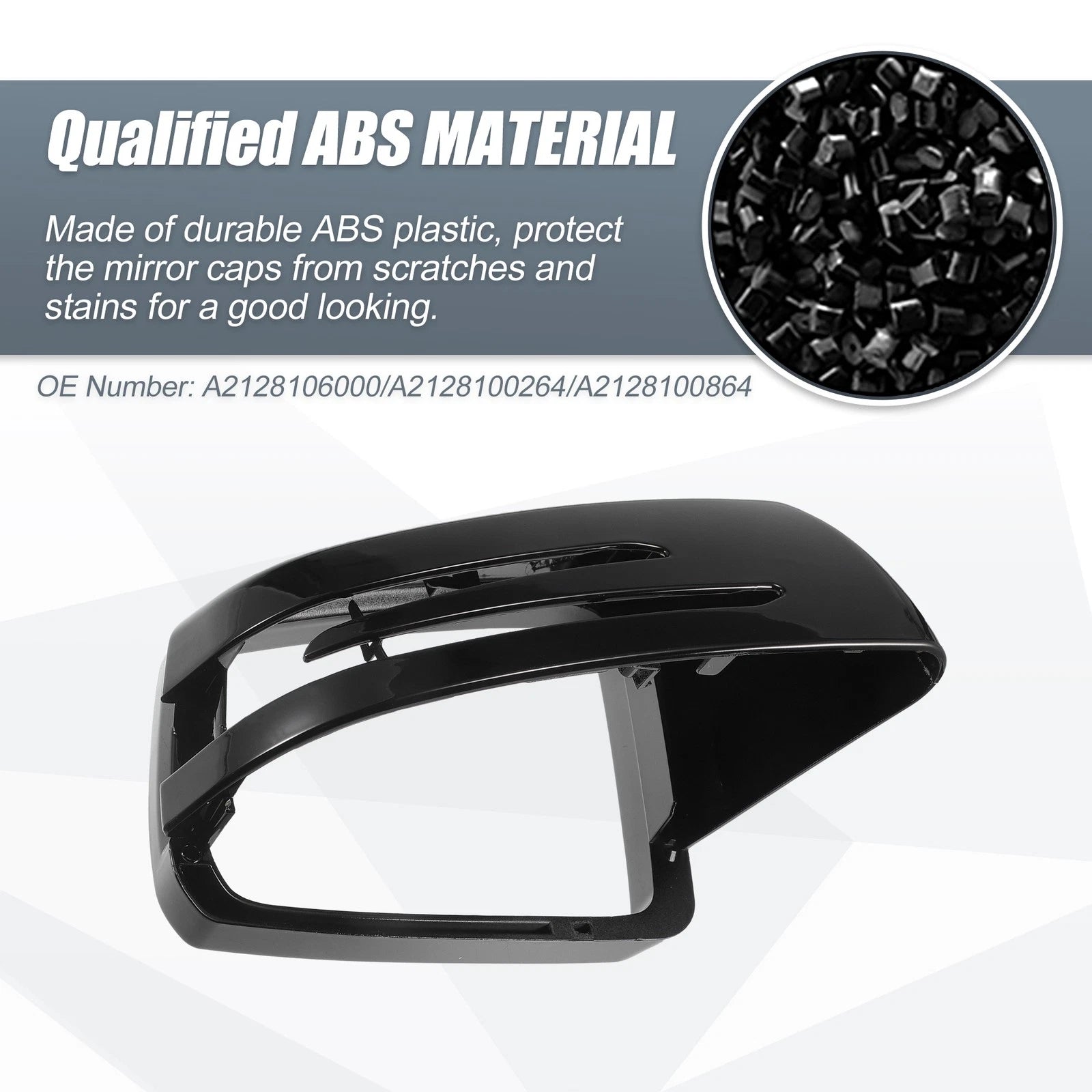 Right Mirror Cover Cap Gloss Black for Mercedes Benz A Class B Class C Class (2013–2020)