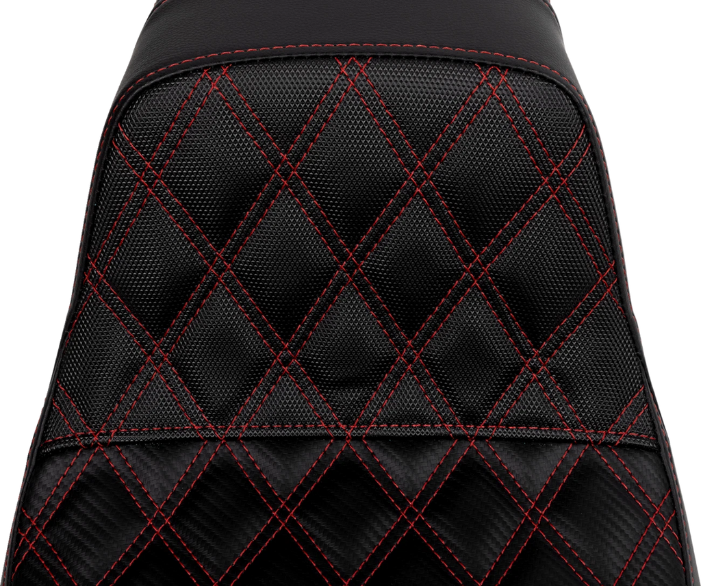 SADDLEMEN Pro Series SDC Performance Seat for Motorcycle (Carbon Fiber, Red)