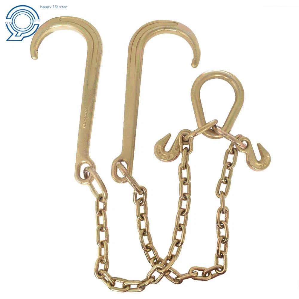 Set of 2 Tow Chains with J-Hooks for Flatbed Trucks (G70)