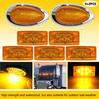 Set of 2 LED Side Marker Turn Signal Roof Lights for Freightliner Sleeper Cab