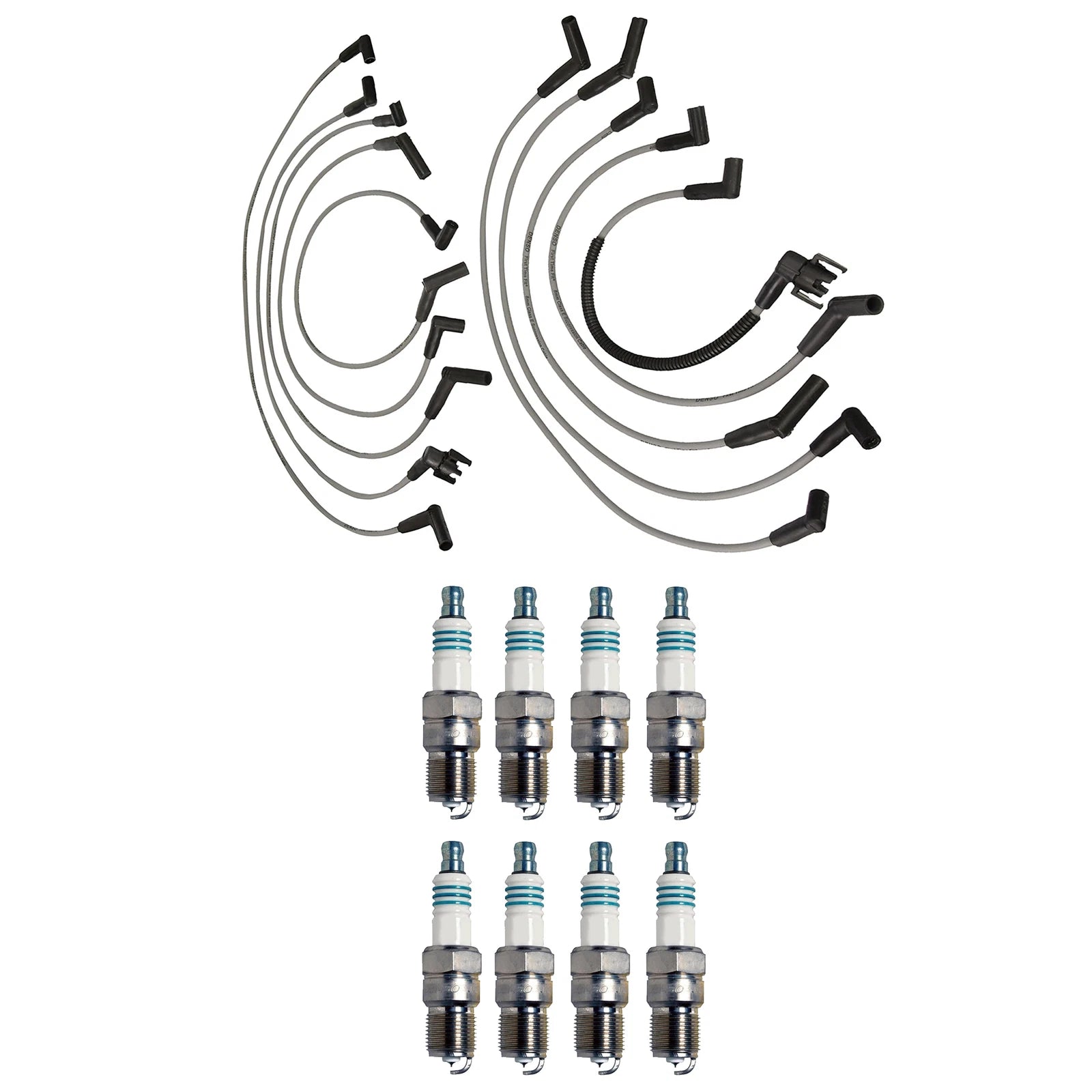 Denso 8mm Wire Set & 8 Iridium Power Spark Plugs for Ford Lincoln 5.0 V8 (1990–1997)