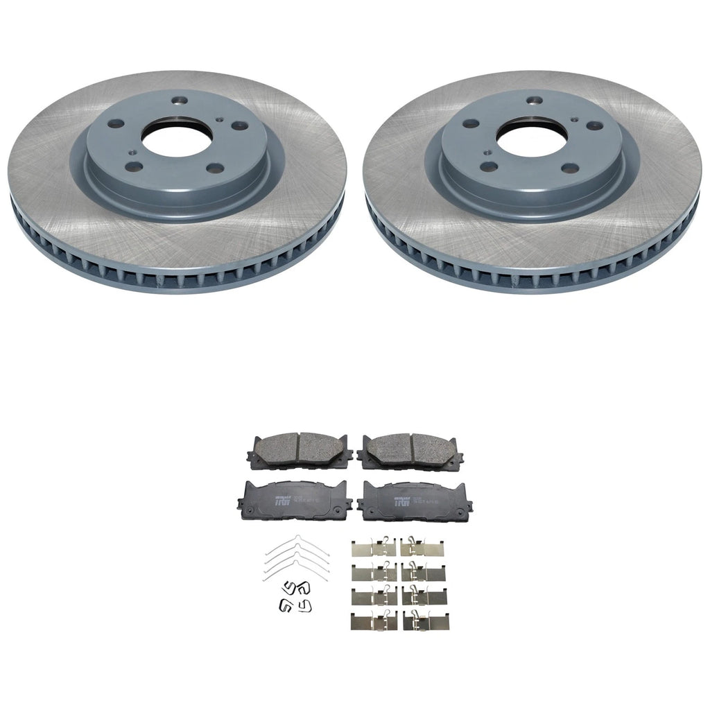 Front Rotors & TRW Pro Ceramic Disc Brake Pads Kit for Avalon Camry ES350 (2005–2020)