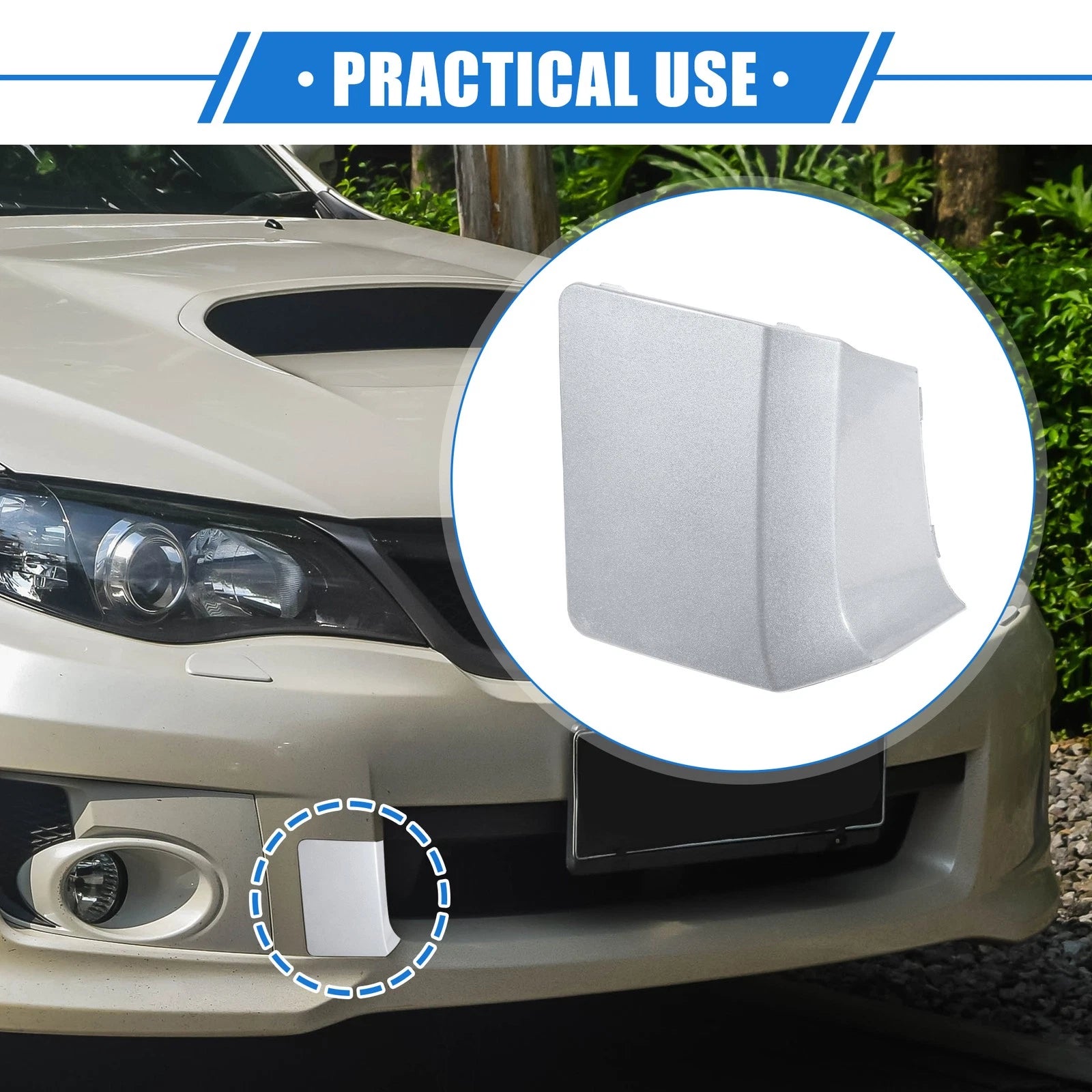 Tow Eye Hook Cover for Subaru Impreza (2010–2014) - Silver Tone