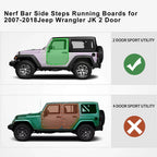 Running Boards Side Steps for Jeep Wrangler JK (2007–2018)