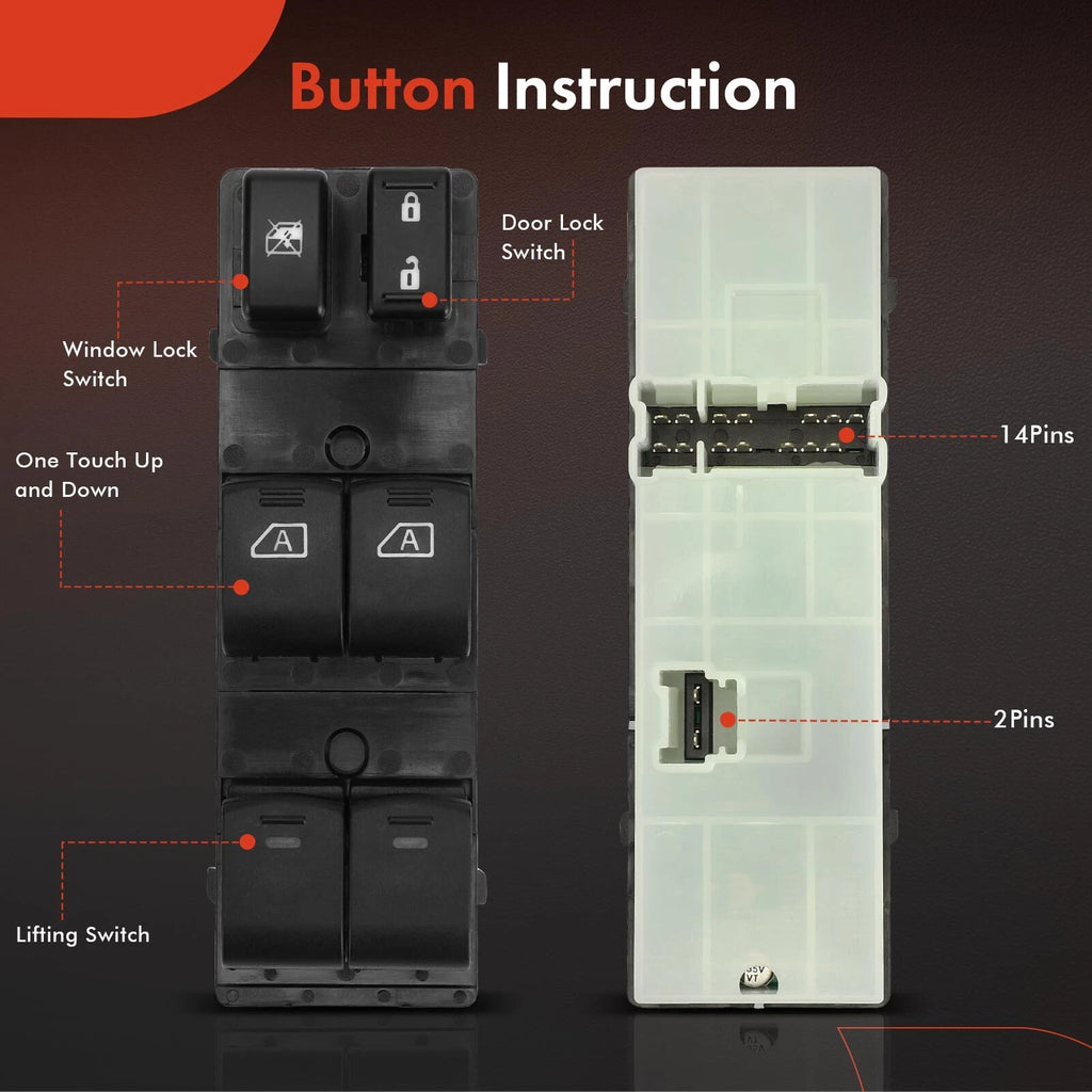 Front Left Power Window Switch for Nissan Maxima (2009-2014)