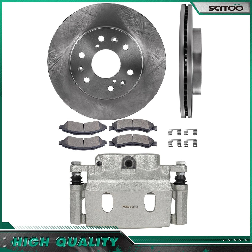 Front Rotors & Ceramic Pads + Left Brake Caliper for Chevrolet Silverado 1500 (2005–2008)