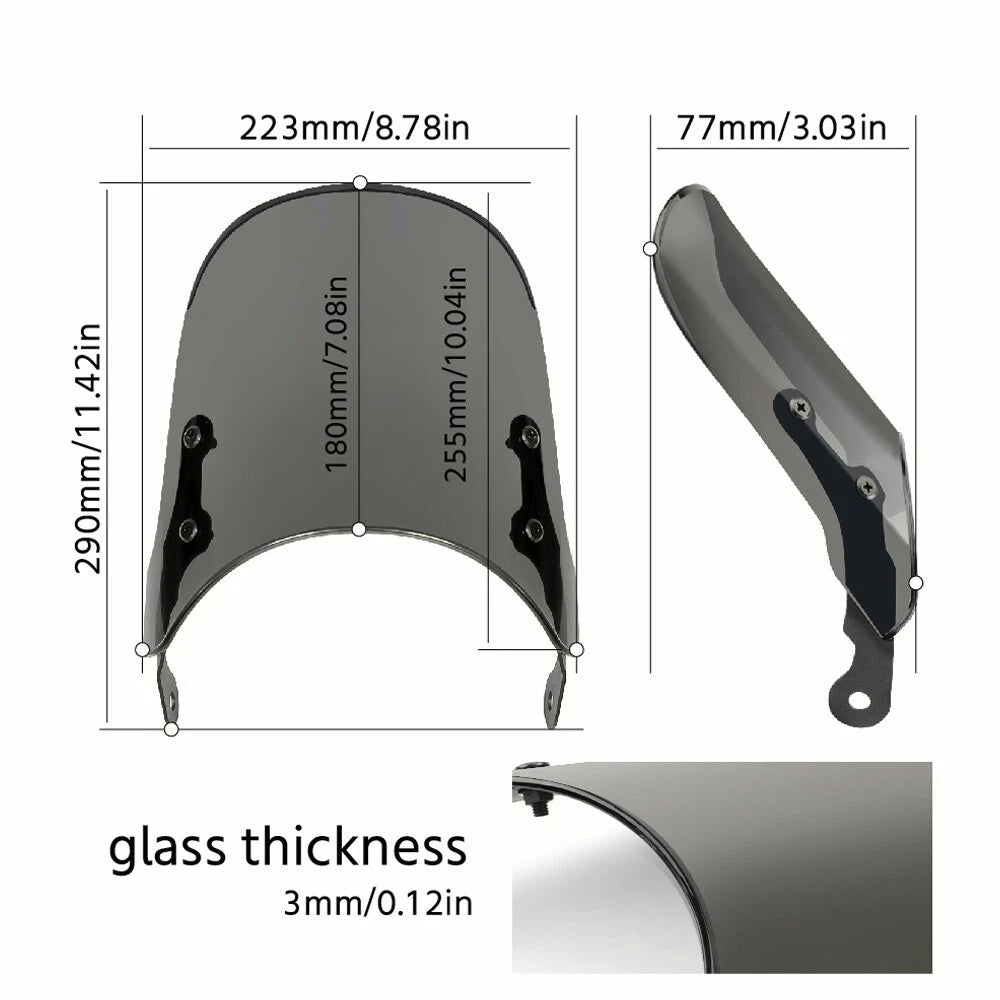 Windshield for Honda CB750, CB1100, CB400, CB600F Hornet (1970–2023)