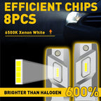 2X H7 LED Headlight Bulbs 60000LM High Low Beam 6500K for Universal Fit