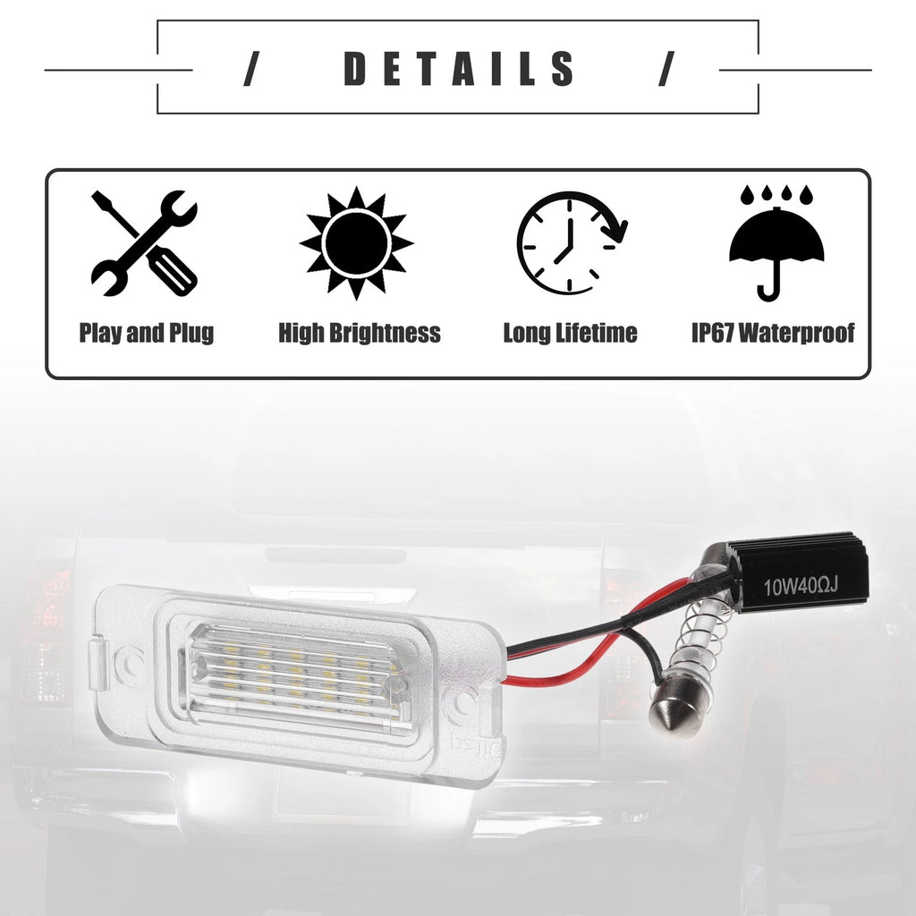 2X LED License Plate Light for Mercedes-Benz GL550 (2008–2012) No.A2518200066
