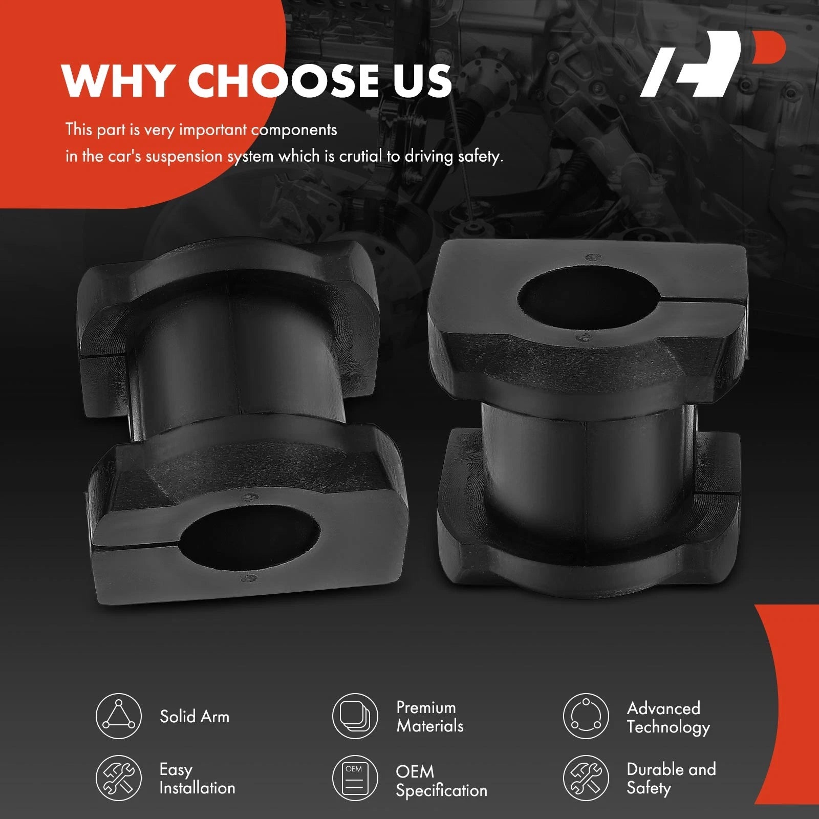 2X Front Sway Bar Bushings for Mitsubishi Outlander (2007-2020)