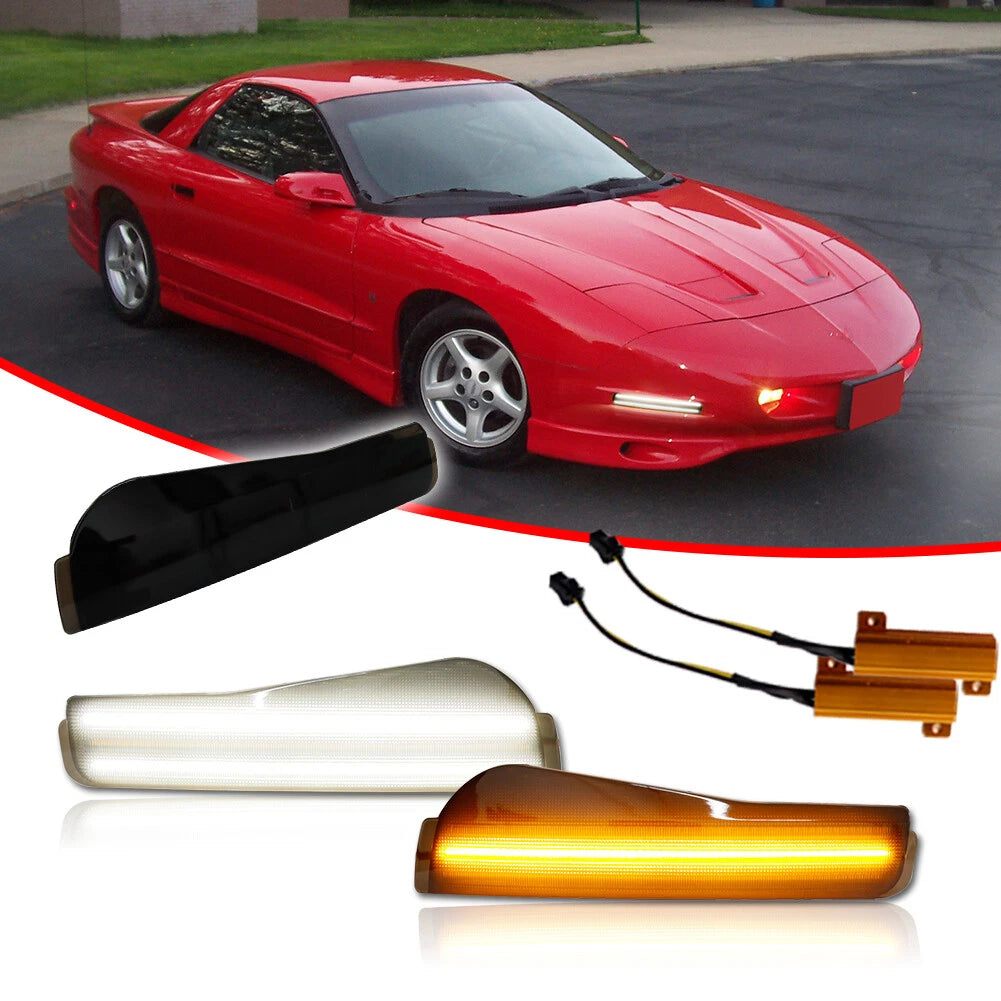 2X Switchback LED Front Bumper Signal Lights for Pontiac Firebird Trans Am (1993–1997)