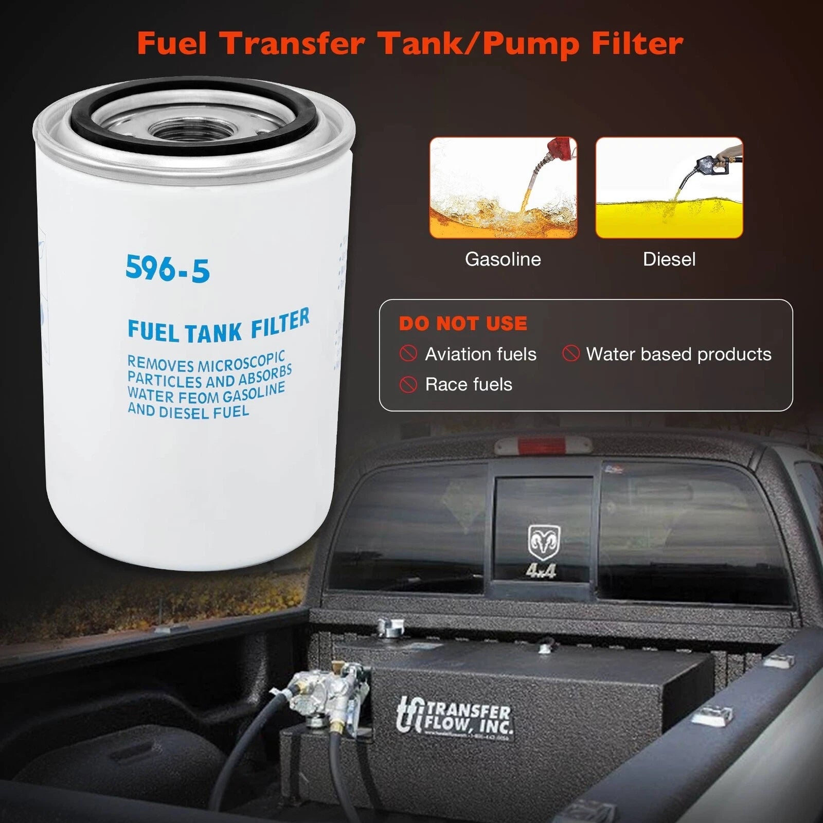 10-Micron Fuel Tank Spin-On Filter for Goldenrod Fuel Pumps