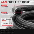 Set of 4 J2 6AN Nylon Braided Stainless Steel Fuel Line Hose Ends for Universal