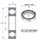 Deep Groove Ball Bearing 17x26x5mm for Scooter Skateboard (6803)
