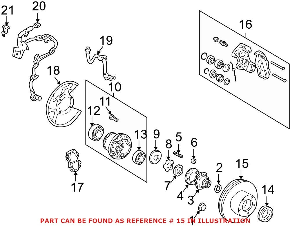 Genuine OEM Front 313mm Vented Disc Brake Rotor for Lexus LX470 (1998–2007)