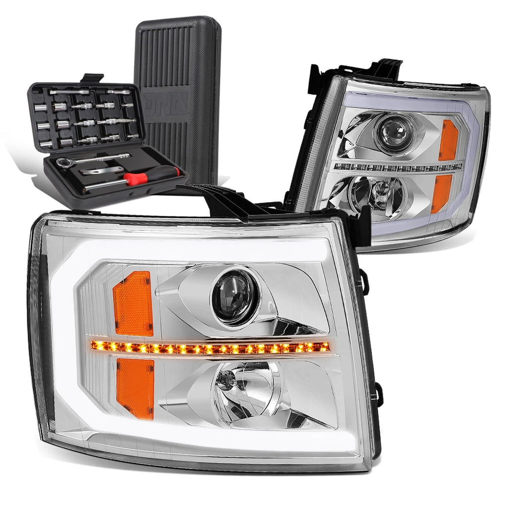 C-Style LED Sequential Projector Headlight for Silverado (2007–2014)