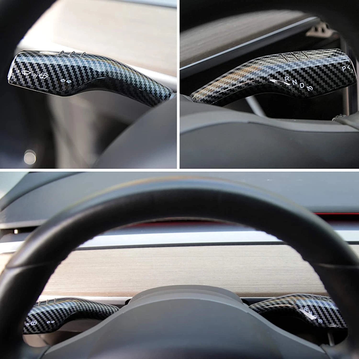2PCS Gear Shift Wiper Lever Cover Accessories for Tesla Model 3 (2017-2023)