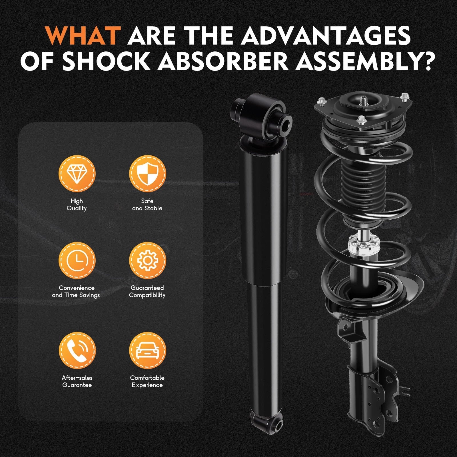 Set of 4 Complete Struts & Shock Absorbers for Nissan Rogue (2012–2015)