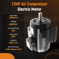 7.5HP Air Compressor Motor 184T Frame 3450RPM 1-1/8" Shaft CW/CCW