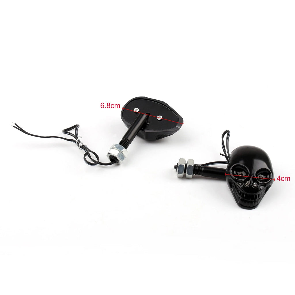 LED Skull Head Turn Signal Indicator for Motorcycle (12V)