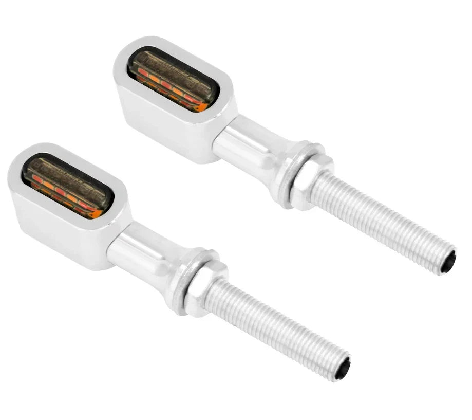 Chrome E4 LED Mini Rear Turn Signal Lights for Harley
