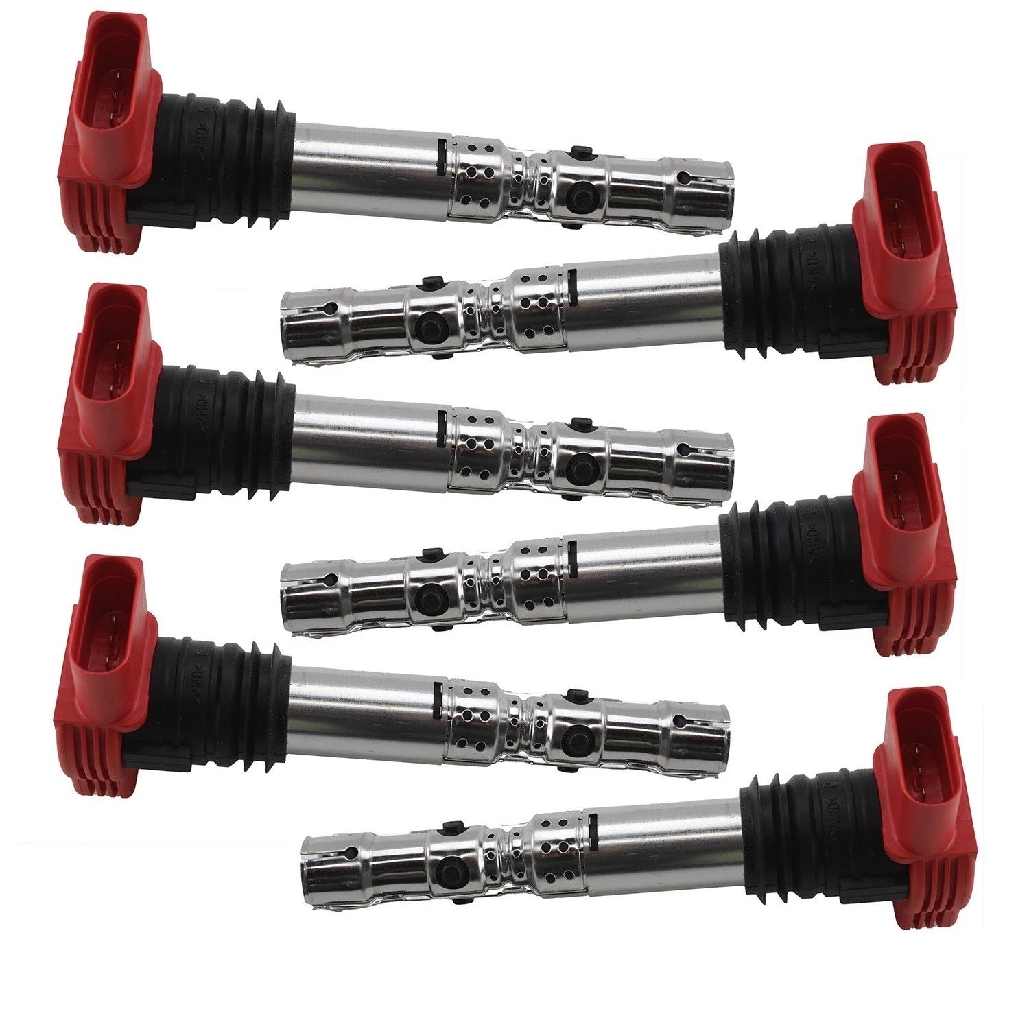 Set of 6 Ignition Coils with Spark Plug Connector for Audi A4 A6 (1996–2006)