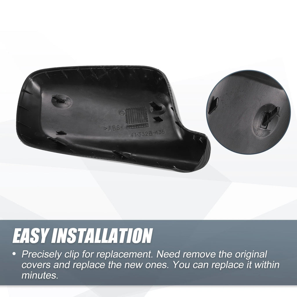 Pair Rearview Mirror Cover Cap Black Carbon Fiber for BMW 3 Series 2012–2019, 7 Series 2013–2019