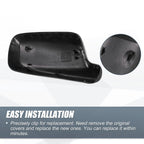 Pair Rearview Mirror Cover Cap Black Carbon Fiber for BMW 3 Series 2012–2019, 7 Series 2013–2019
