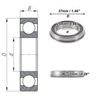 Deep Groove Ball Bearing 6805NR2RS for Scooter Skateboard (25x37x7mm)