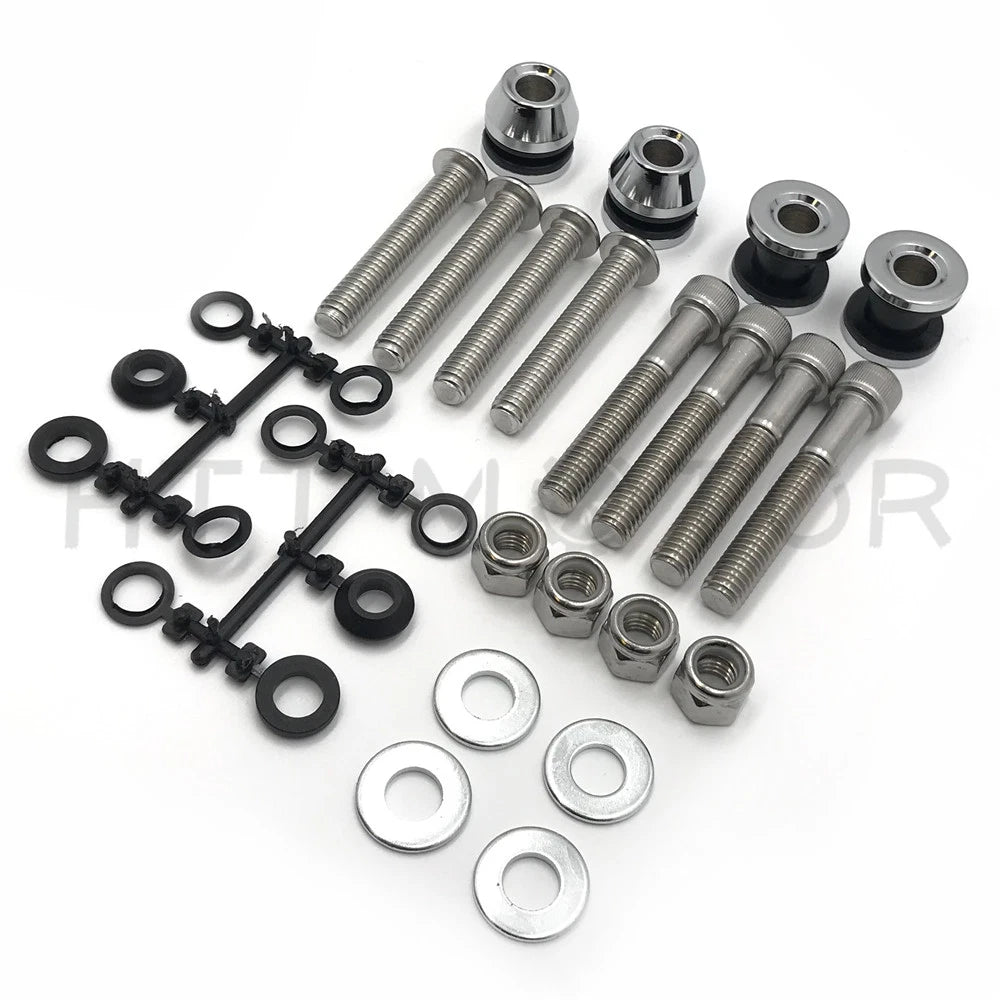 Sissy Bar Docking Hardware Kit Chrome for Harley Softail (1984–1999)