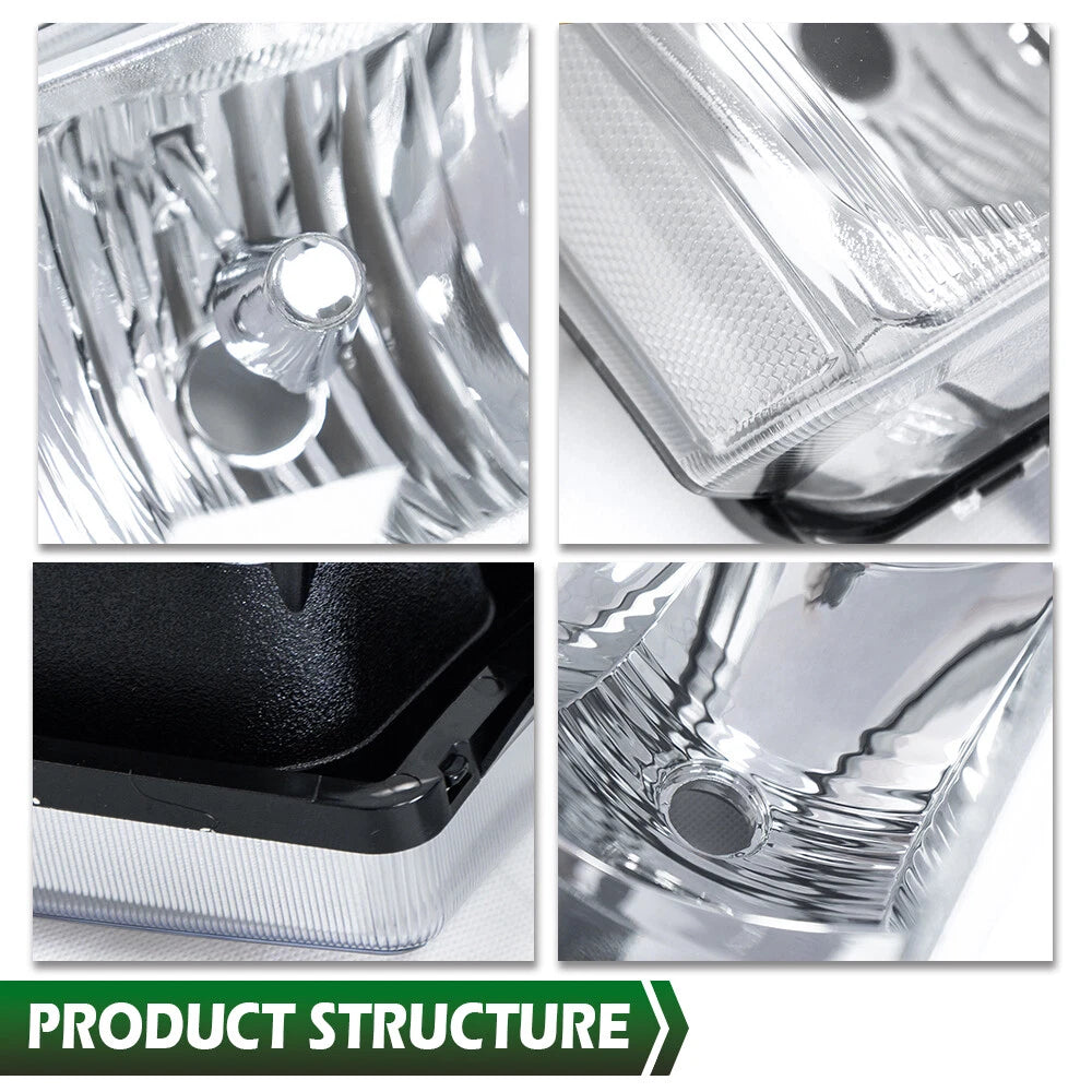 Chrome Clear Corner Headlights and Signal Bumper Lamps for Silverado (2003–2006)