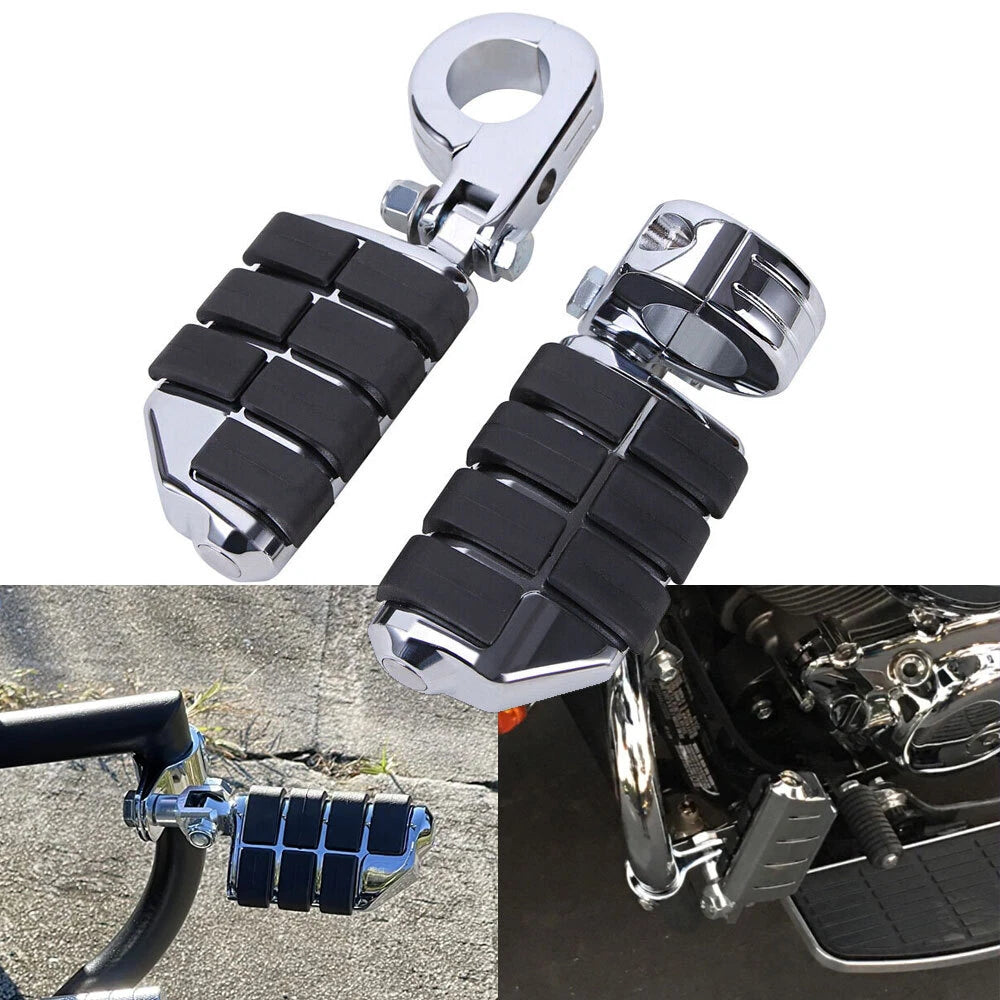 Chrome Highway Foot Pegs for Harley Touring Dyna (2014–2023)