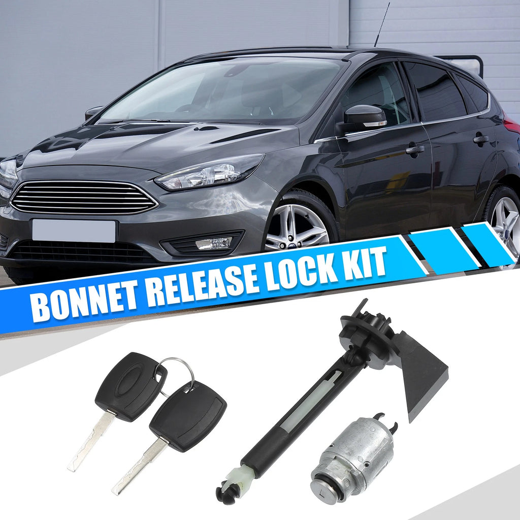 Set of 1 Bonnet Release Lock Kit with Latch & 2 Keys for Ford Focus (2004–2012)
