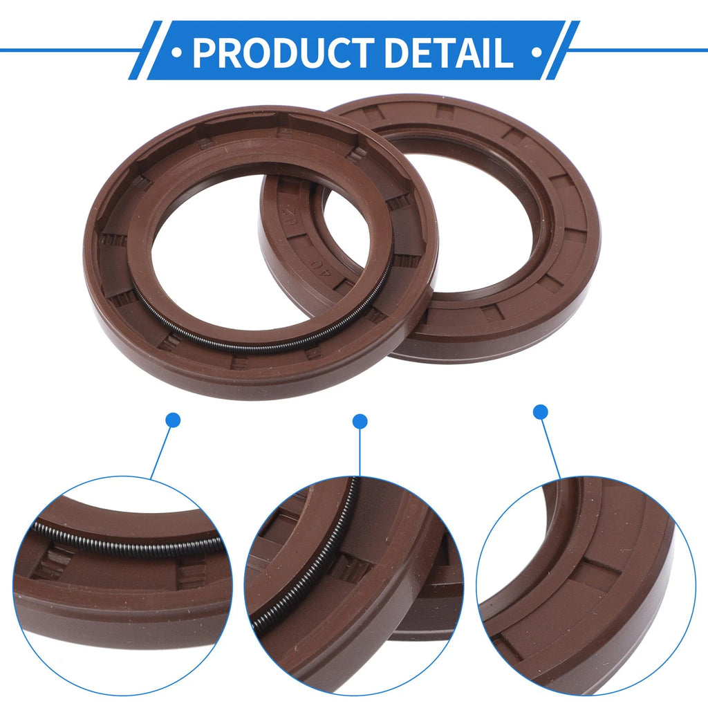 2X Oil Seal Rotary Shaft Seal FKM Rubber 40x62x7mm for Various Models