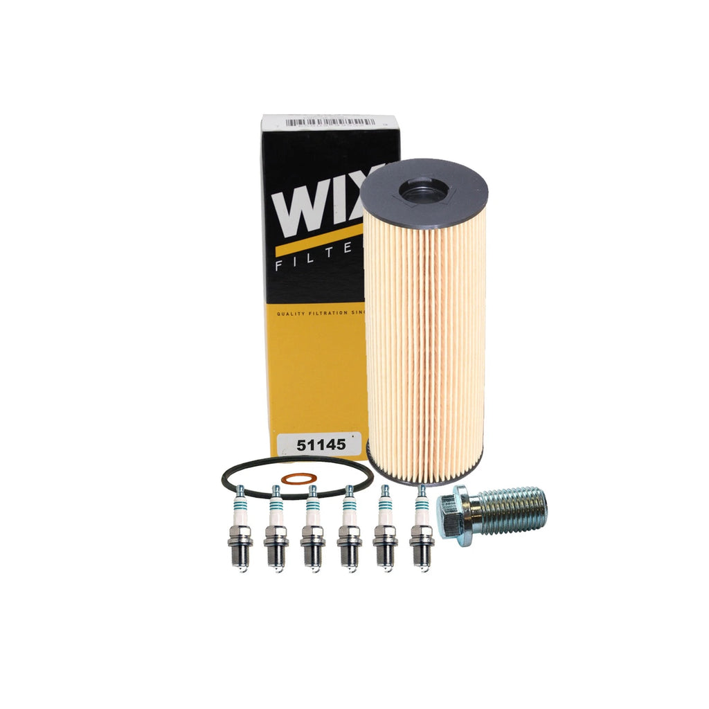 Wix Engine Oil Filter & Denso 6 Iridium Power Spark Plugs for W140 S320 (1992–1999)