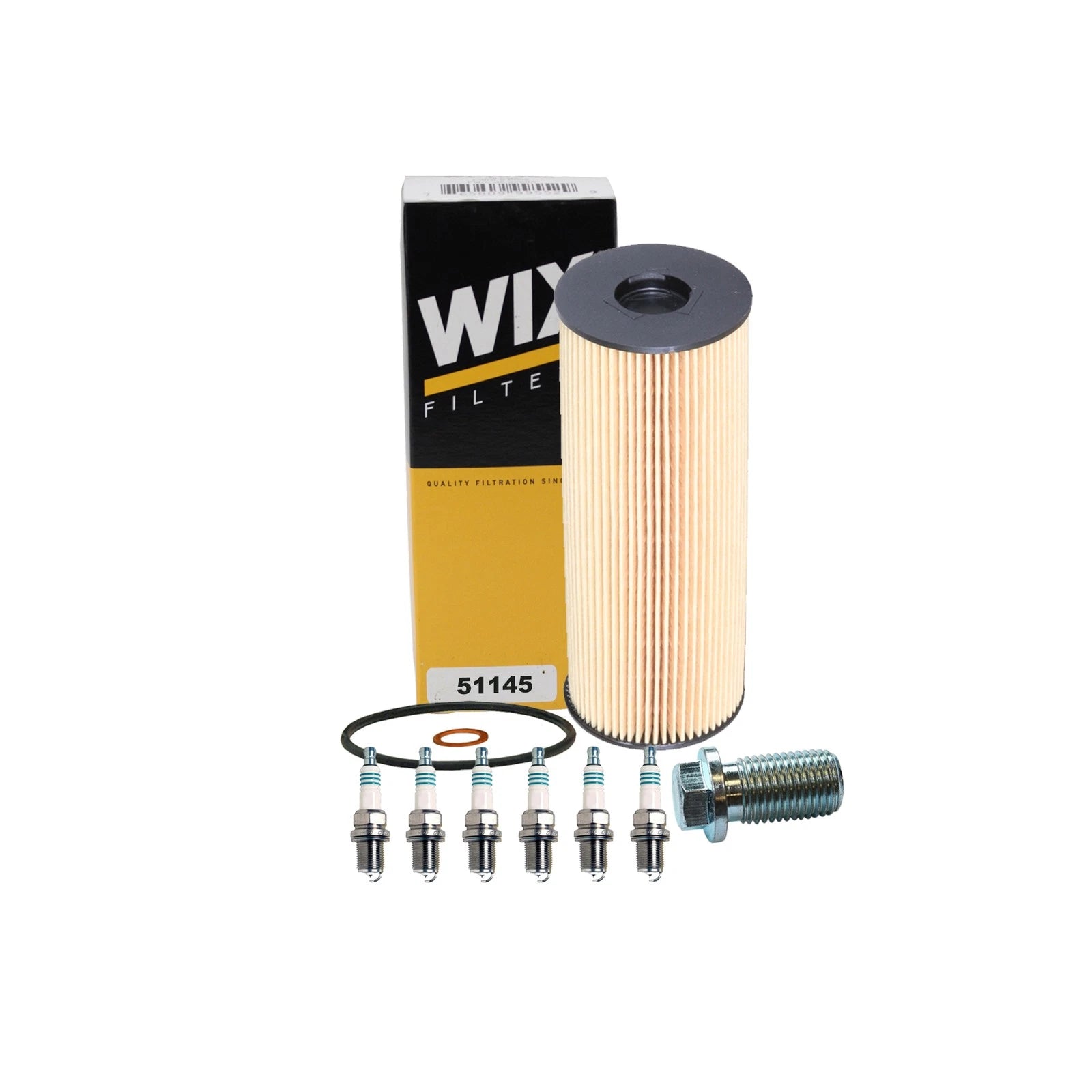 Wix Engine Oil Filter & Denso 6 Iridium Power Spark Plugs for W140 S320 (1992–1999)