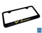 License Plate Frame Black Plastic with Vintage Ford Bronco Emblem for Ford Bronco (1966–1996)