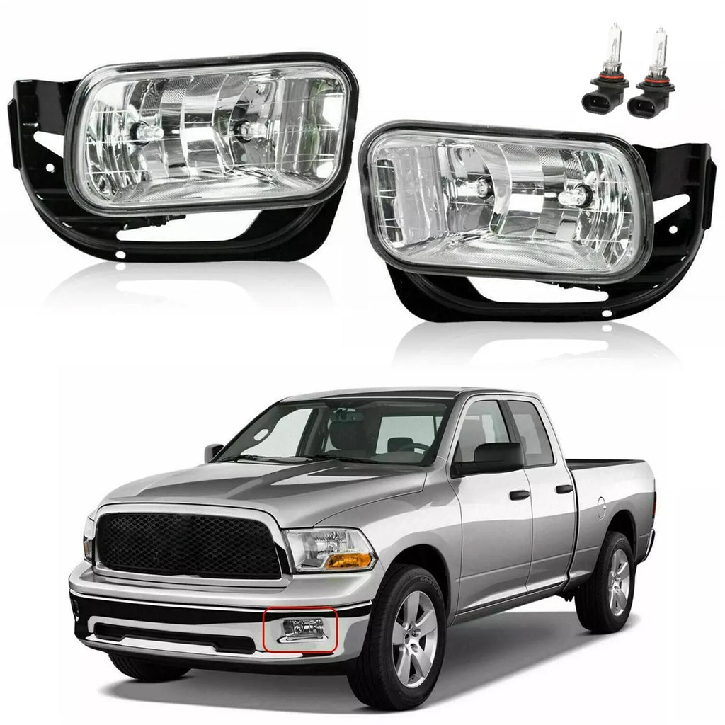 Set of 2 Fog Lights for Dodge Ram 1500 2500 3500 (2009–2012) - w/ Bracket